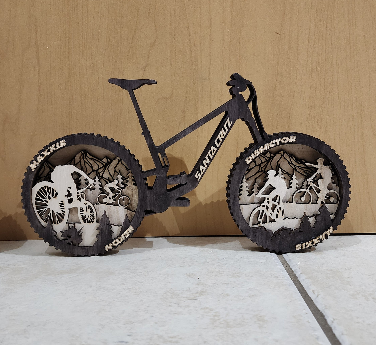 Wooden Mountain Bike Decor (11"x6" )