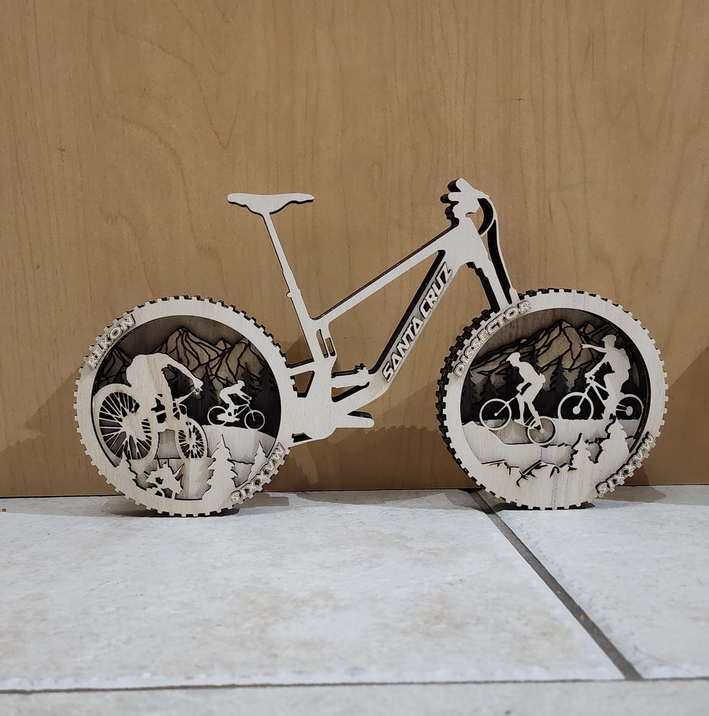 Wooden Mountain Bike Decor (11"x6" )