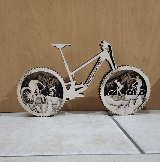 Wooden Mountain Bike Decor (11"x6" )