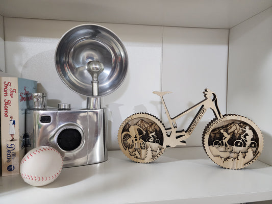 Wooden Mountain Bike Decor (11"x6" )