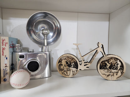 Wooden Mountain Bike Decor (11"x6" )